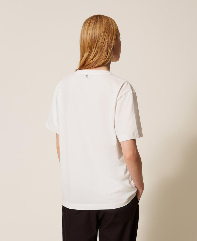 T-Shirt mit Print und Strass Off White Herz-Print Frau 261AP2164_13294_03