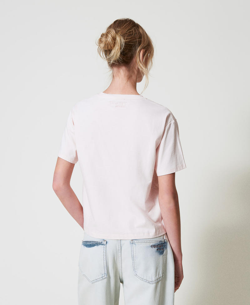 T-shirt with hand embroidery Tender Pink Pink Woman 251AP2460_00619_02