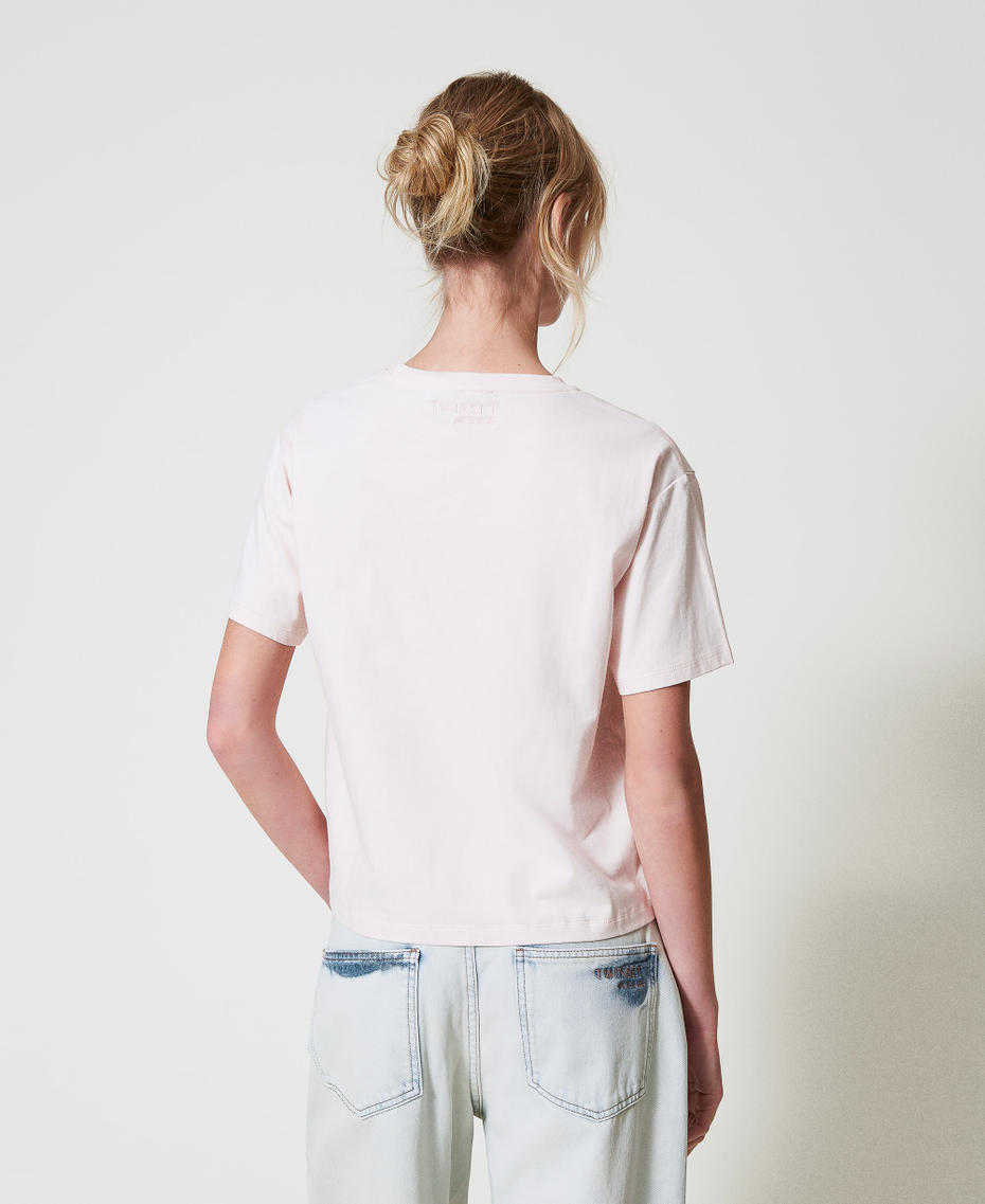 T-shirt with hand embroidery Tender Pink Pink Woman 251AP2460_00619_02