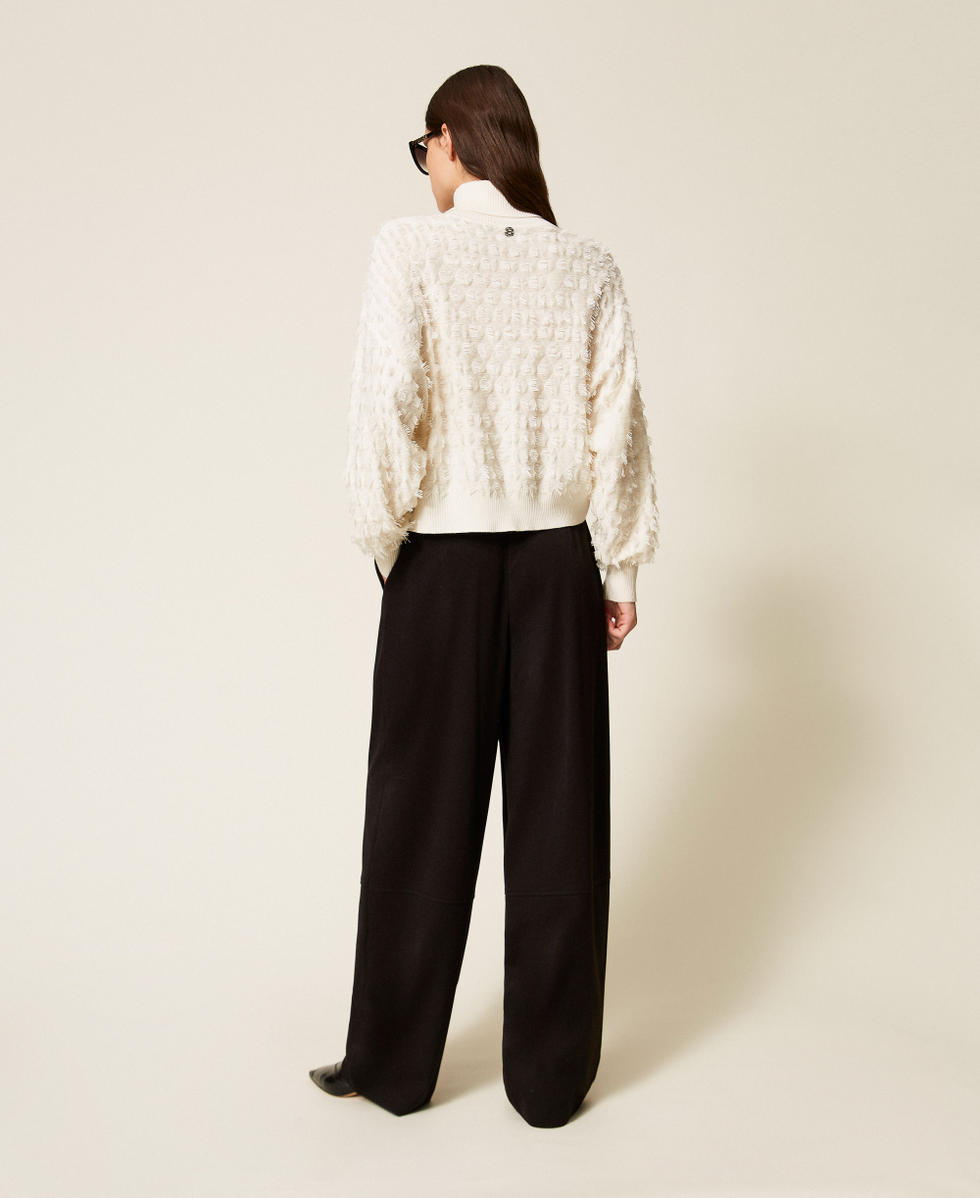 Pantalon palazzo avec pinces Noir Femme 252AT2011_00006_02