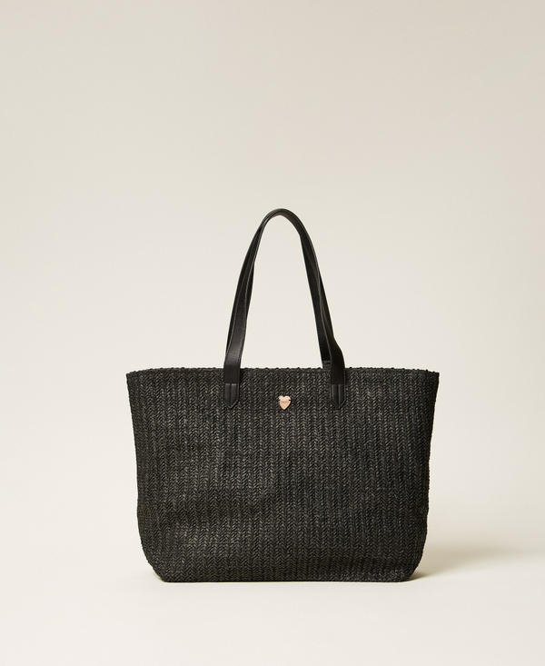 Cabas en raphia avec franges