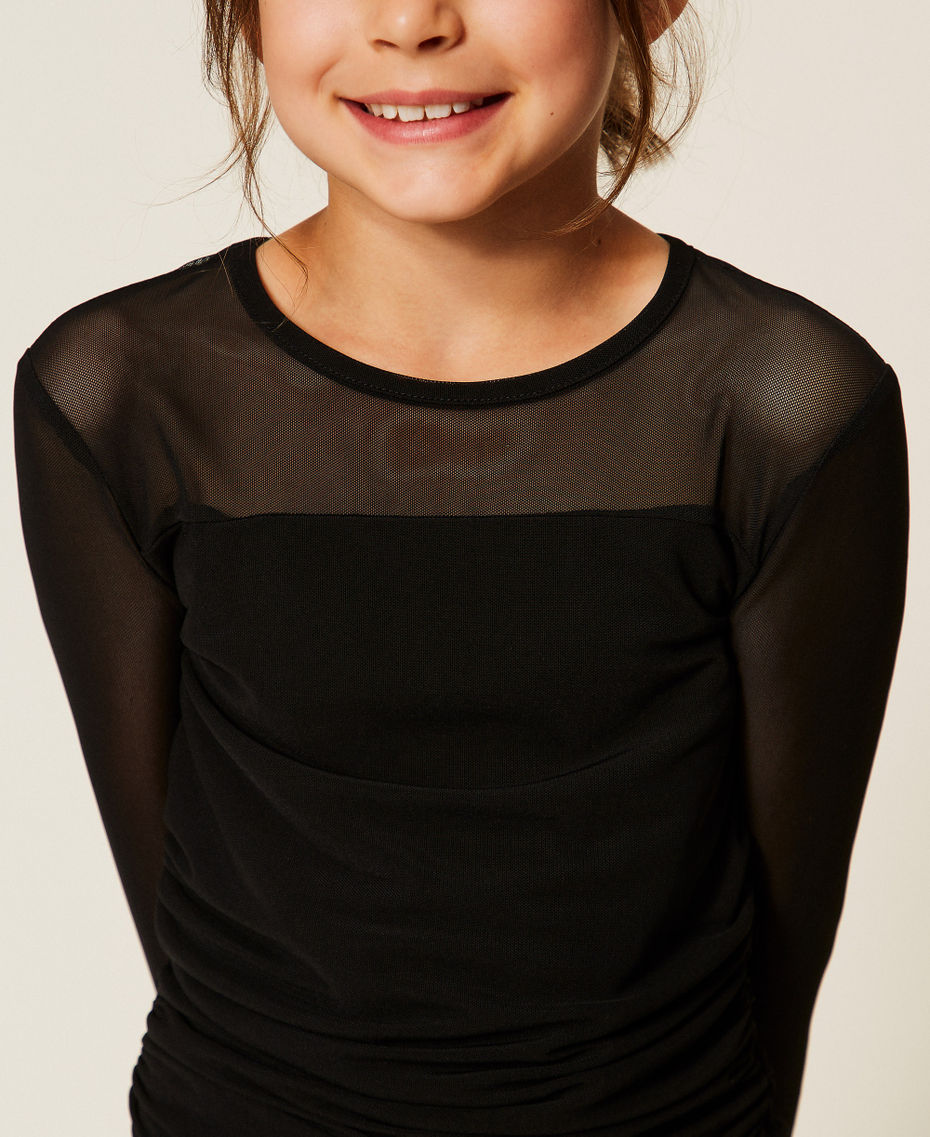 T-shirt en tulle avec fronce