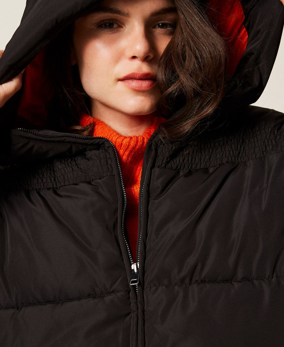 Doudoune avec surpiqûres et capuche Noir Femme 252AT2170_00006_04