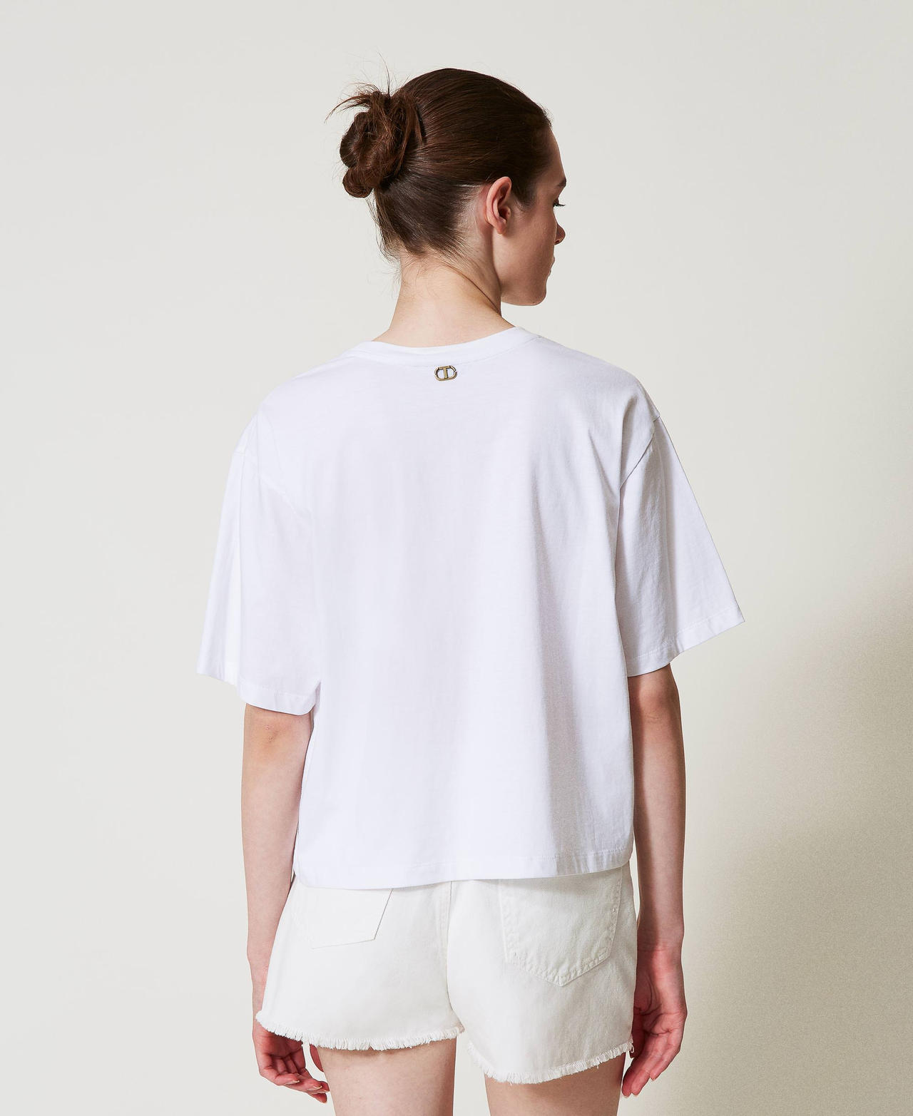T-shirt with embroidery White Woman 251TP2730_00001_03