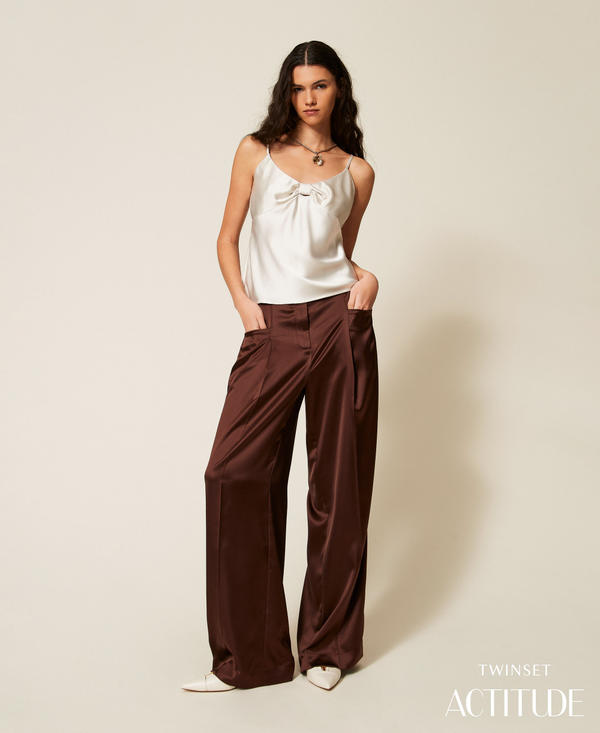 Satin palazzo trousers