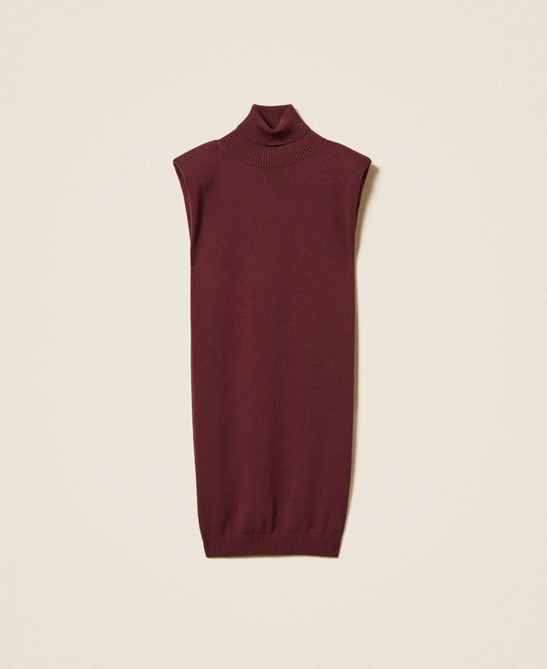 Vestido corto de punto sin mangas