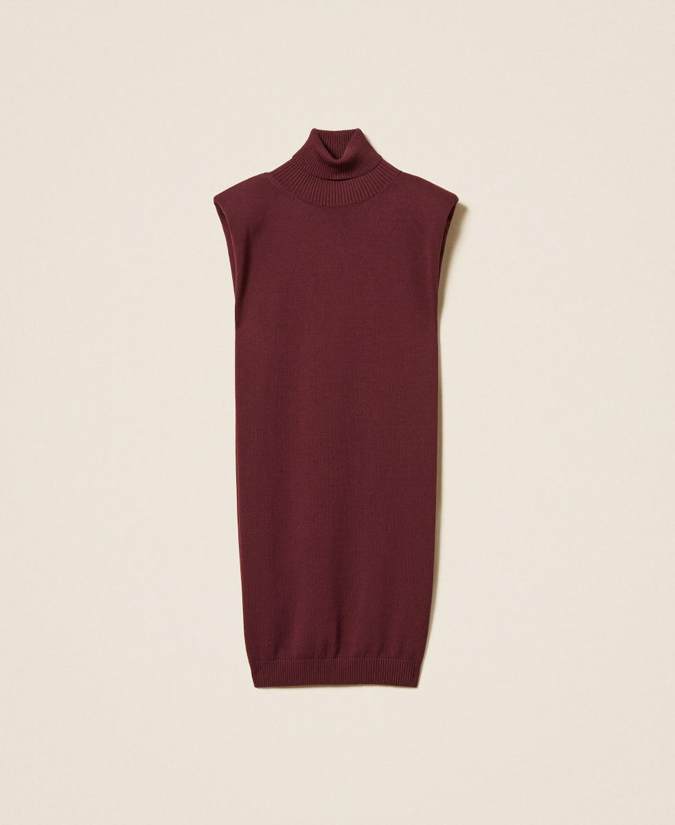 Short sleeveless knit dress "Wine tasting" Purple Woman 262TF3020_05609_S0