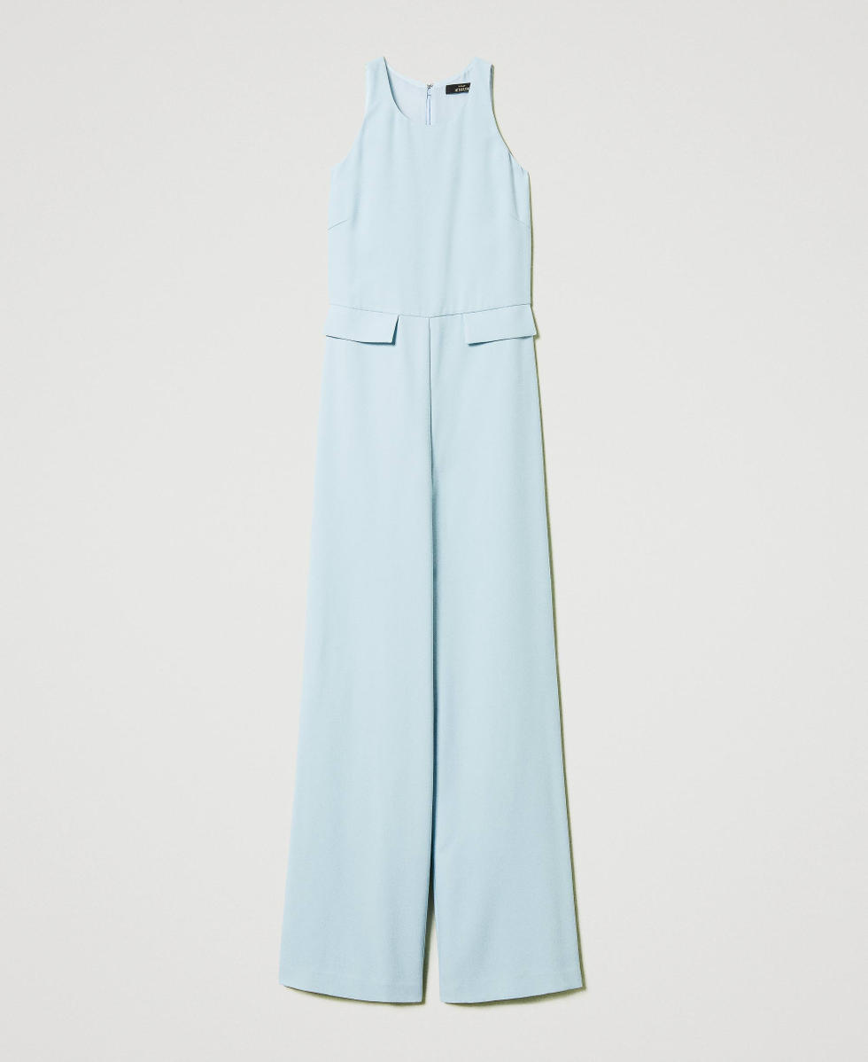 Mono largo en crepé de piqué