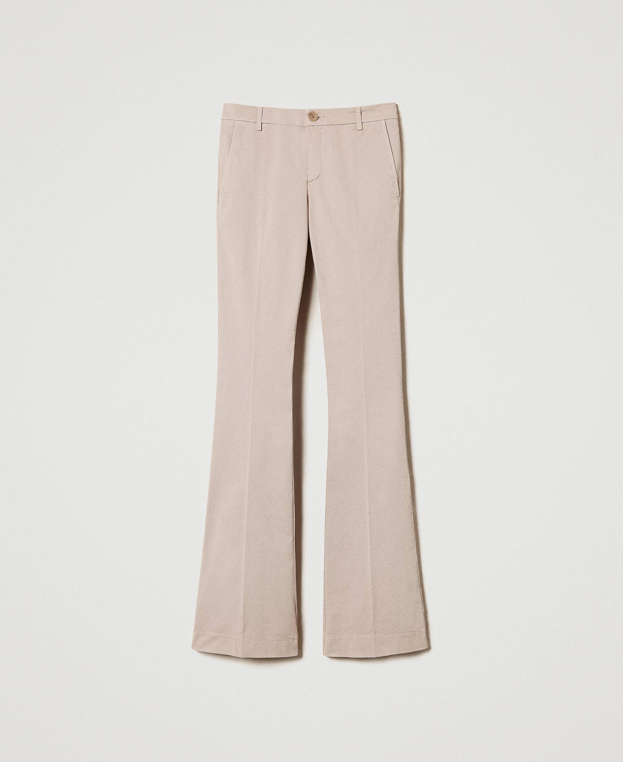 Flared twill trousers Rope Beige Woman 251TP2685_12145_0S