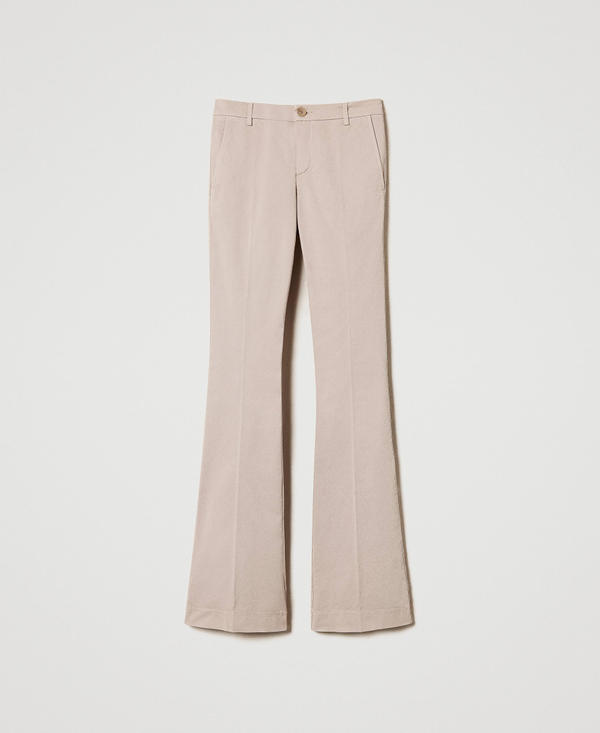 Pantaloni flare in twill
