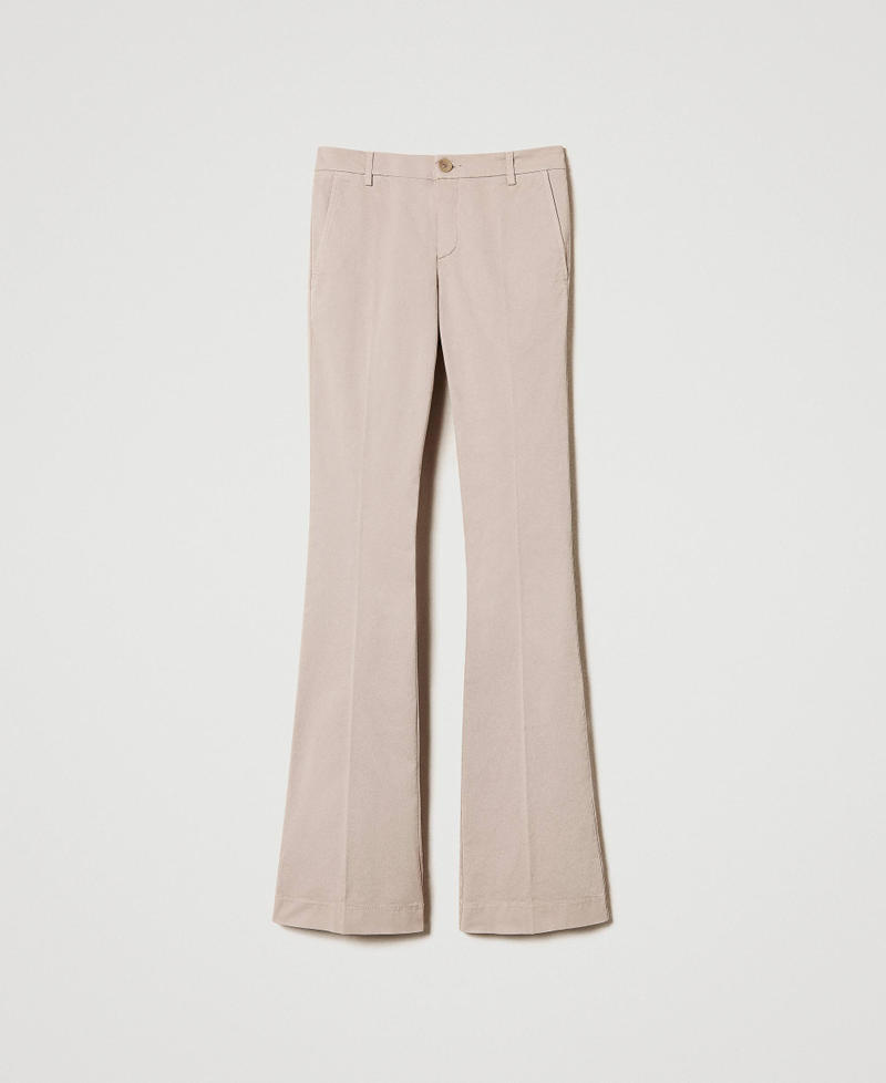 Flared twill trousers Rope Beige Woman 251TP2685_12145_0S