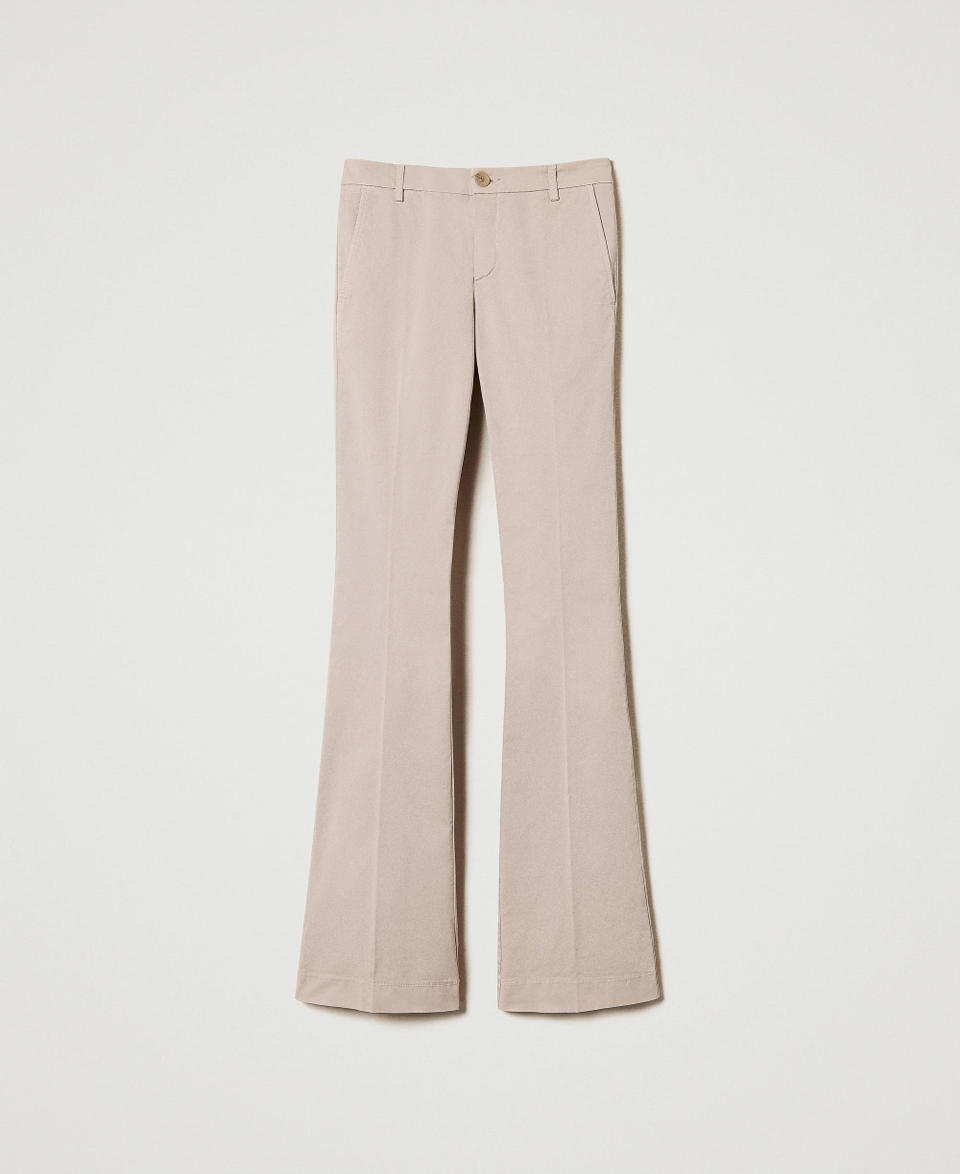 Pantalones evas&eacute; de sarga Beige &laquo;Rope&raquo; Mujer 251TP2685_12145_S0