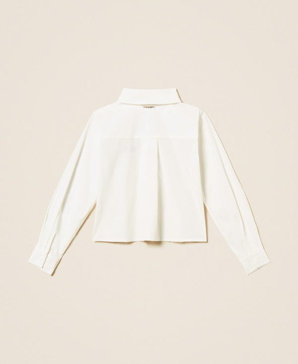 Poplin shirt with embroidered logo