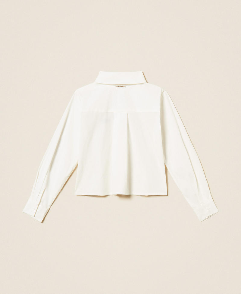 Poplin shirt with embroidered logo Off White Girl 262GJ2170_00526_S1