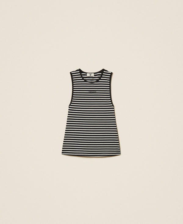 Top aus Jacquard mit Streifenmuster