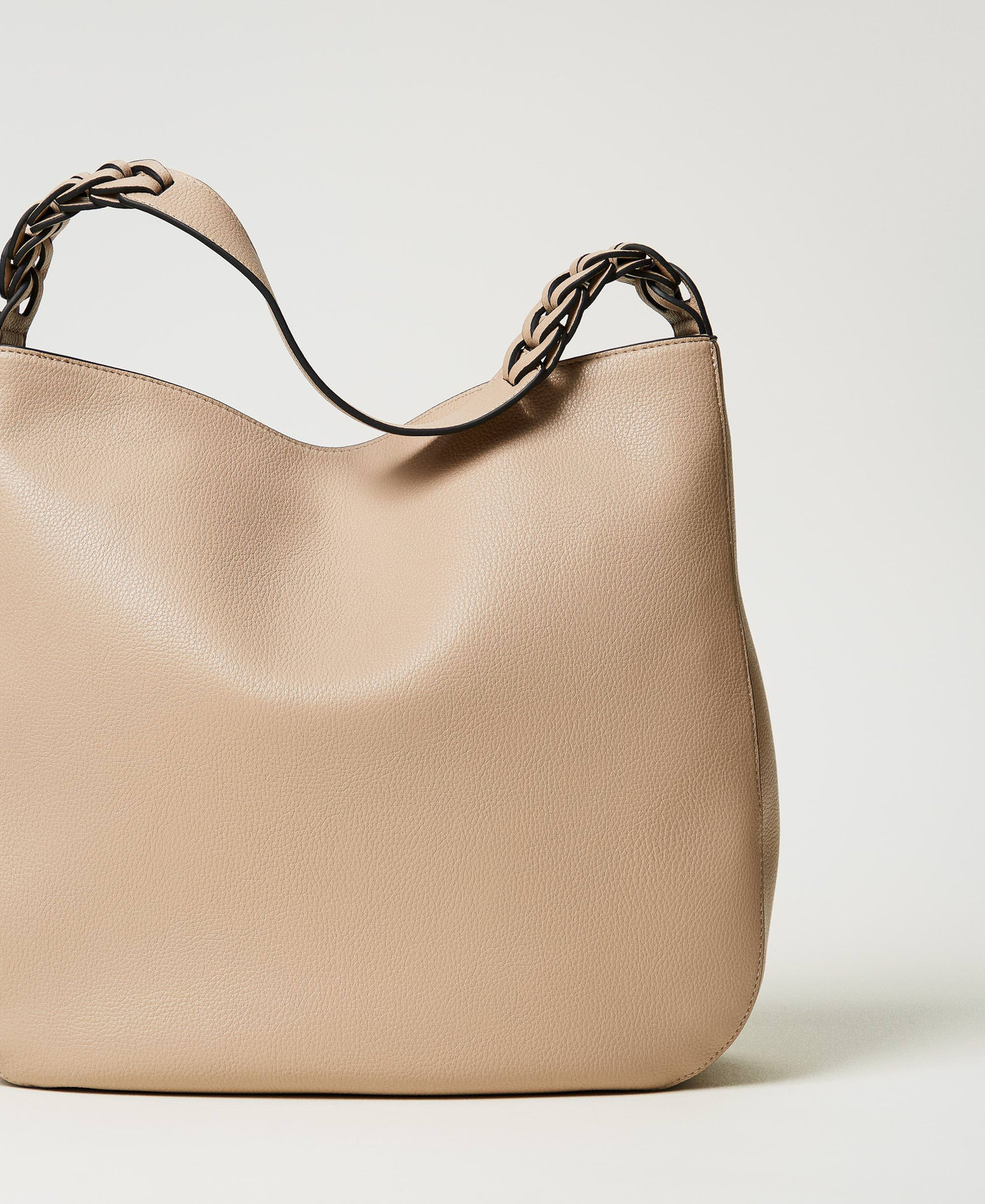 Borsa hobo con intrecci Beige "Rope" Donna 251TB7321_12145_03