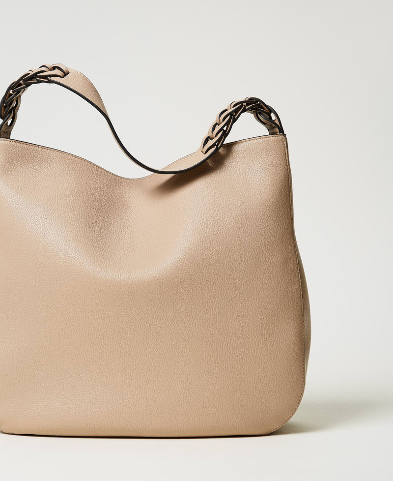 Borsa hobo con intrecci Beige "Rope" Donna 251TB7321_12145_03