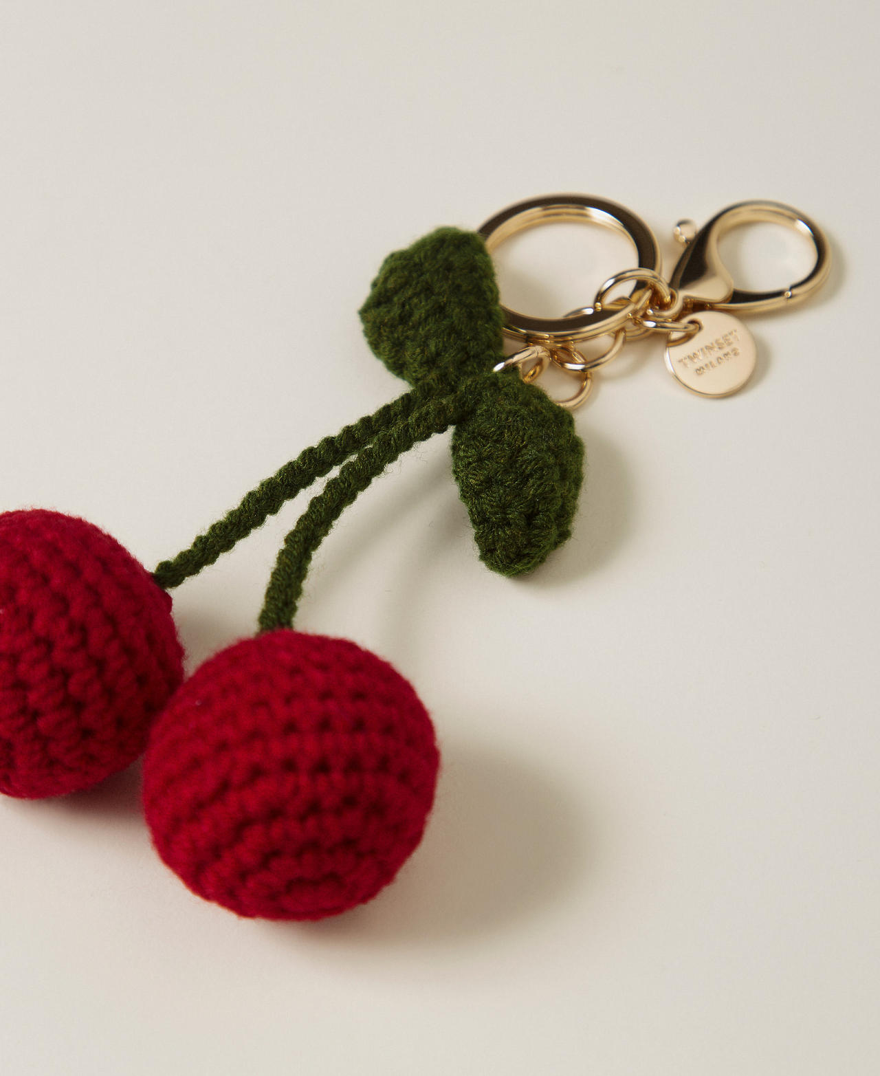Key ring with crochet cherries Indian Red Red Woman 261TL8011_00620_02