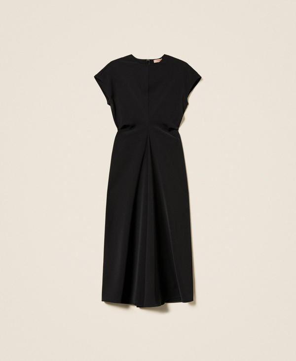 Midi dress with draping