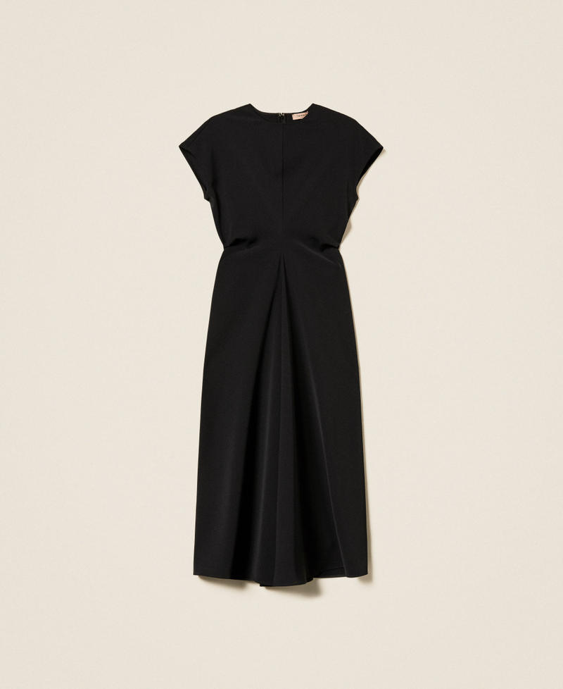 Midi dress with draping Black Woman 252TF2015_00006_S0