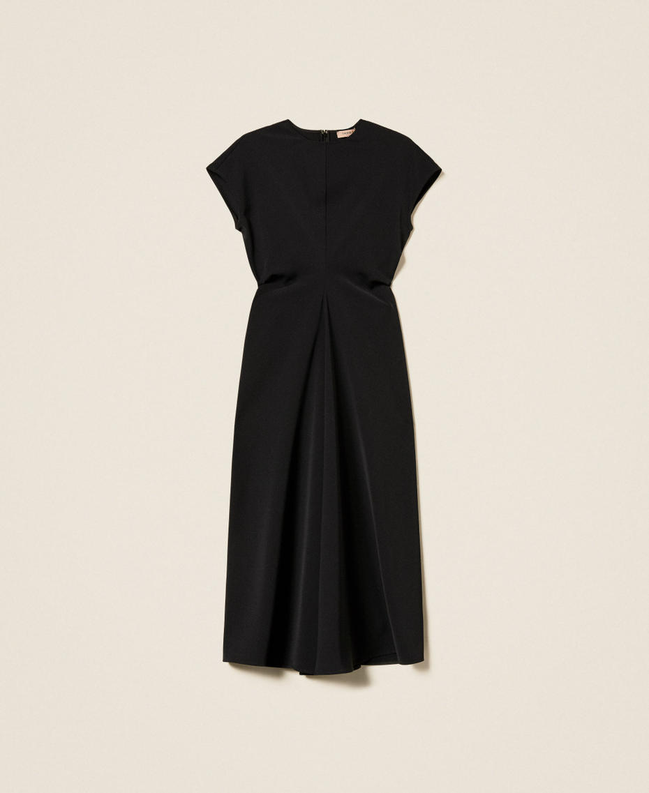Midi dress with draping Black Woman 252TF2015_00006_S0