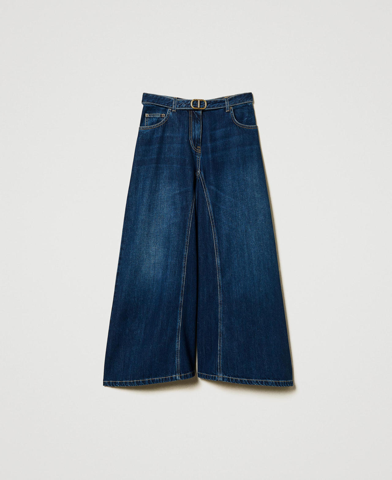 Scee by twin set Jeans cropped con cintura