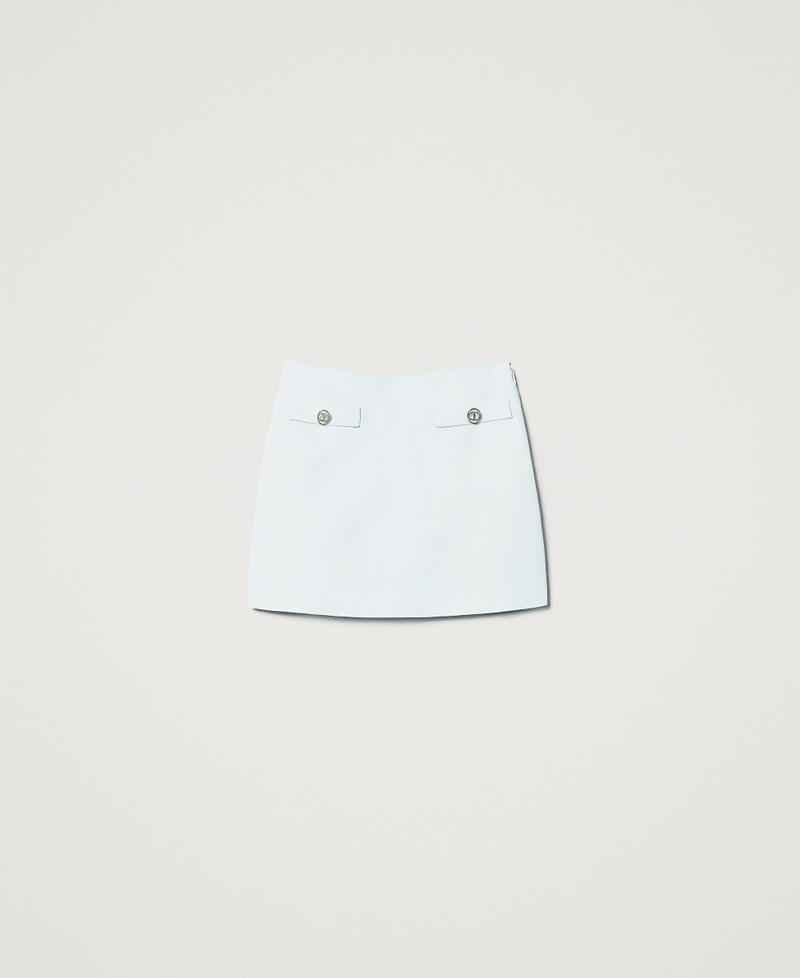 Linen-blend miniskirt Water Green Woman 251TT2307_12371_S0