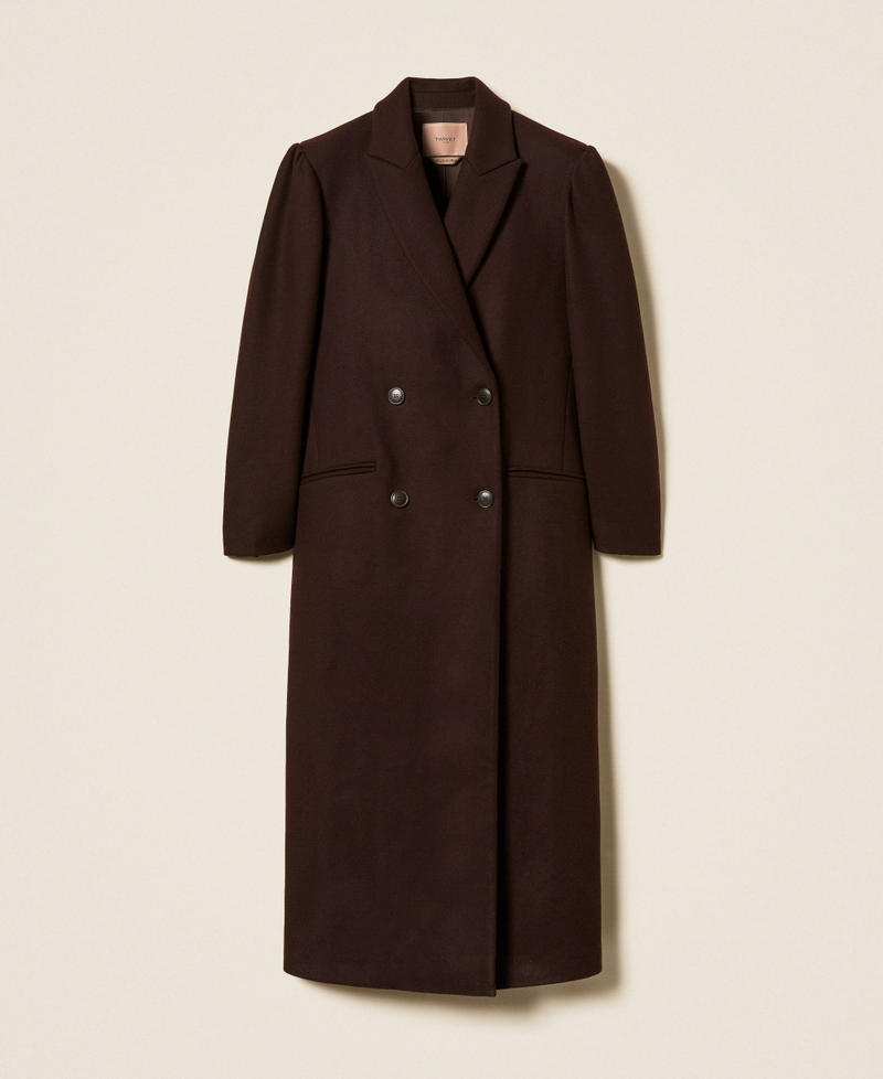 Wool blend cloth coat Darkness Brown Woman 262TP2450_13411_S0