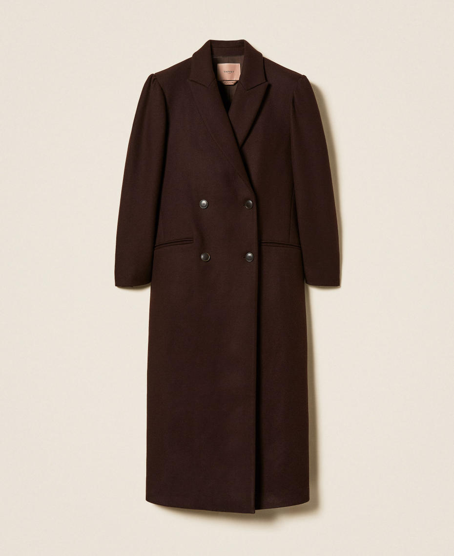 Wool blend cloth coat Darkness Brown Woman 262TP2450_13411_S0