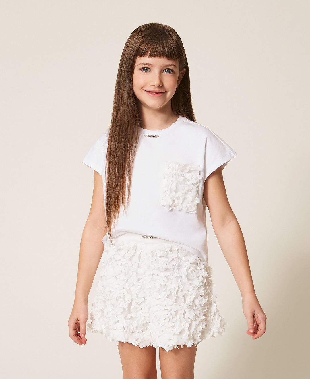 T-shirt boxy avec roses