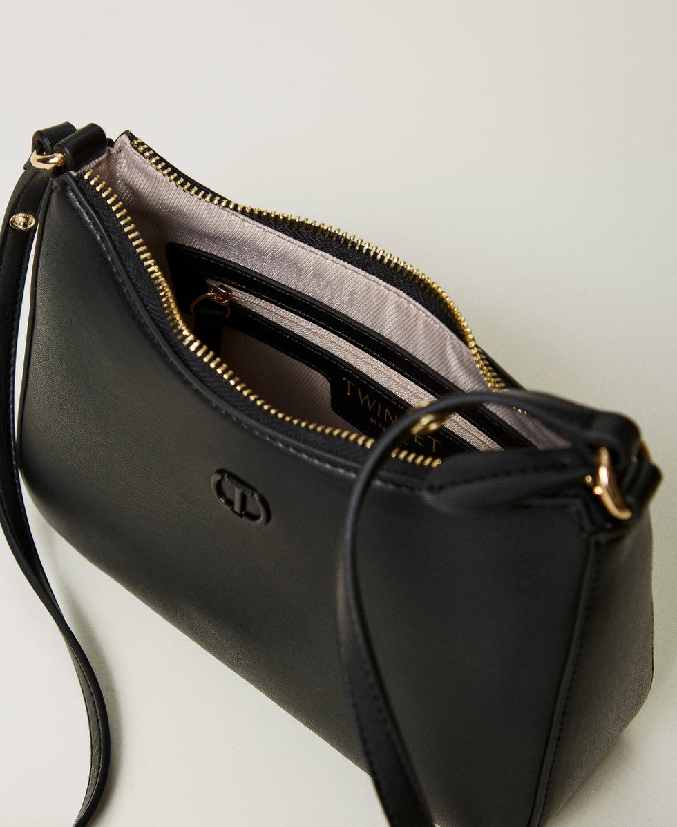 Mini hobo bag with logo Black Woman 251TH7021_00006_04