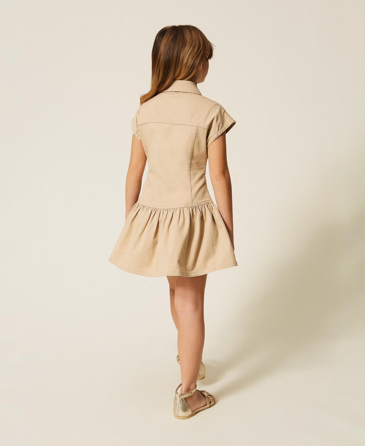 Robe courte chemisier en bull Beige &laquo;&nbsp;Safari&nbsp;&raquo; Fille 261GJ2104_13191_03
