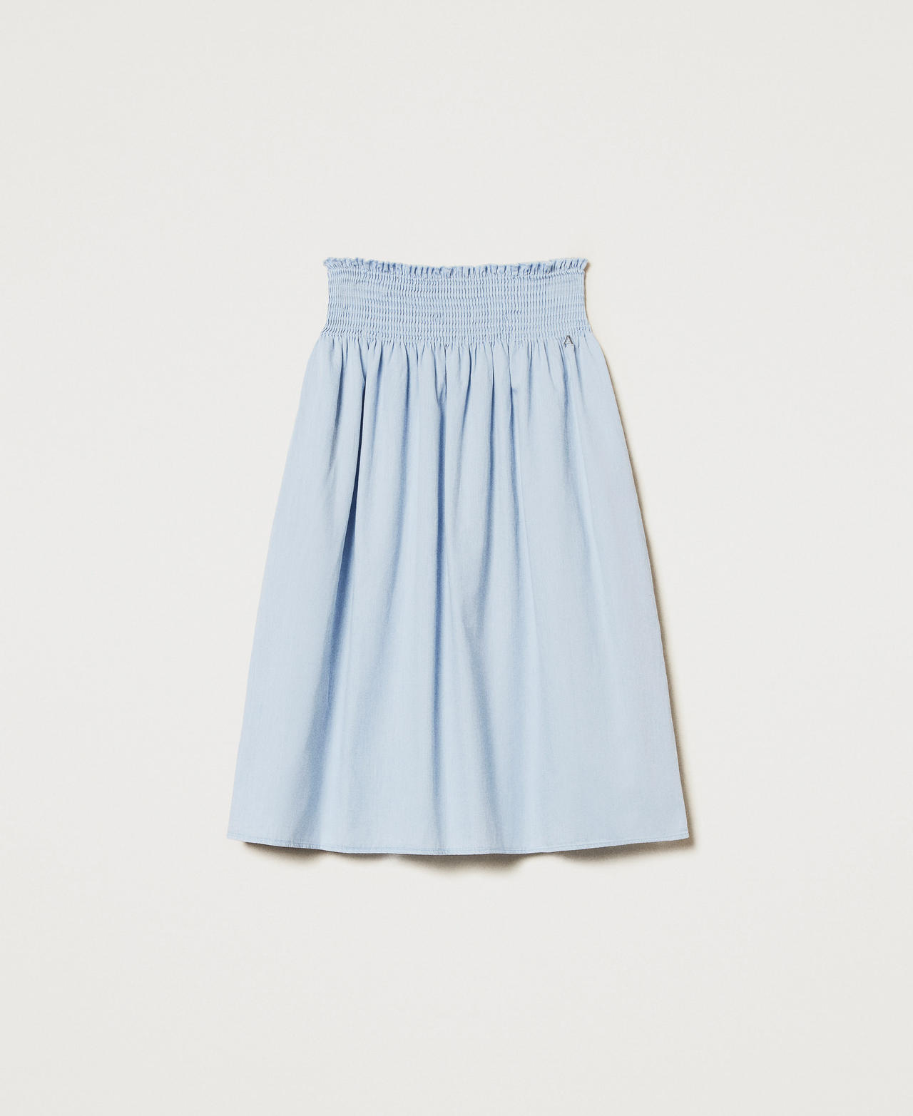 Chambray midi skirt Light Blue Denim Woman 251AX2062_07283_0S