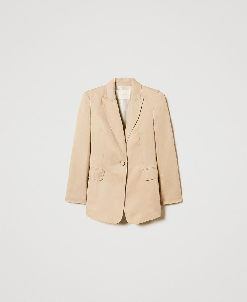 Blazer droit en lin mélangé Beige « Rope » Femme 251TE2140_12145_S0