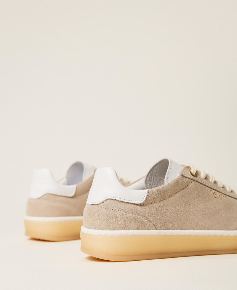Suede trainers "Parchment" Beige Woman 252TCP026_07222_03