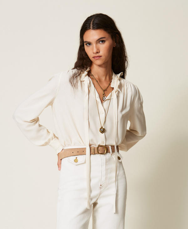 Silk blend jacquard shirt