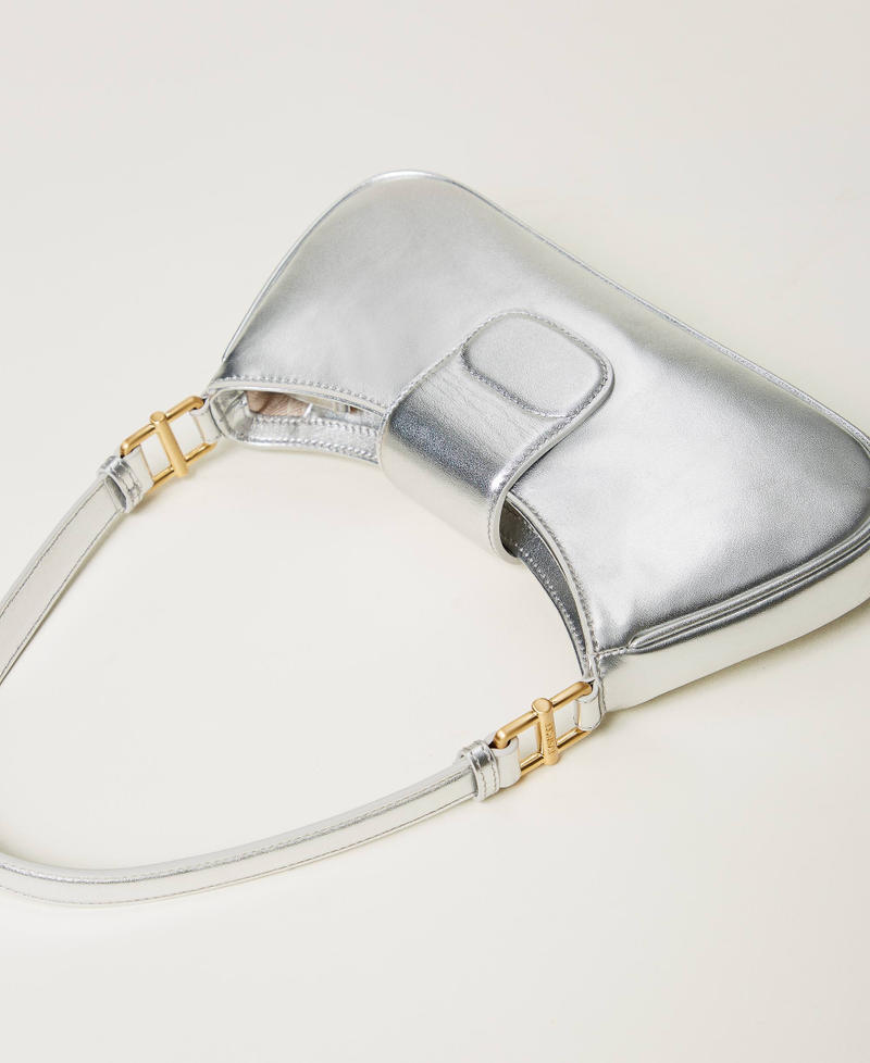 Hobo-Bag „Amie“ aus Metallic-Leder Silber Frau 251TB7112_00995_03