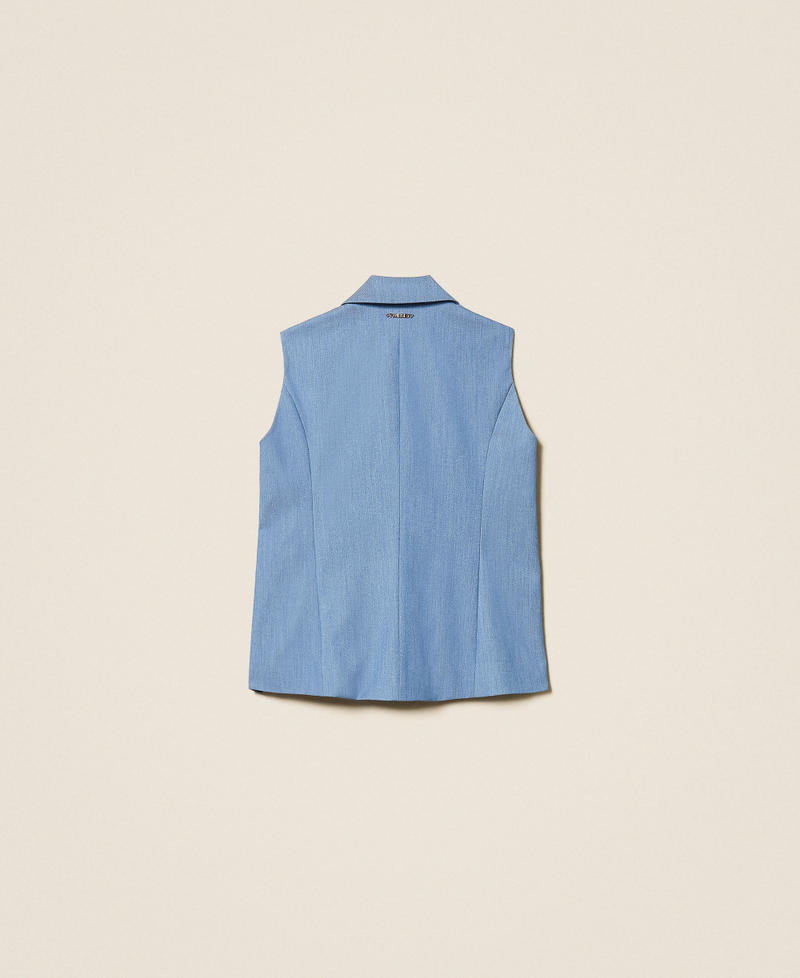 End-on-end cloth single-breasted sleeveless jacket Skyline Girl 261GJ2Q10_04614_S1