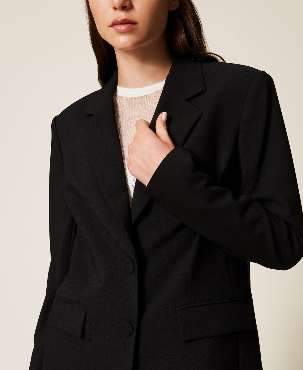 Blazer with covered buttons Black Woman 252AP2290_00006_04