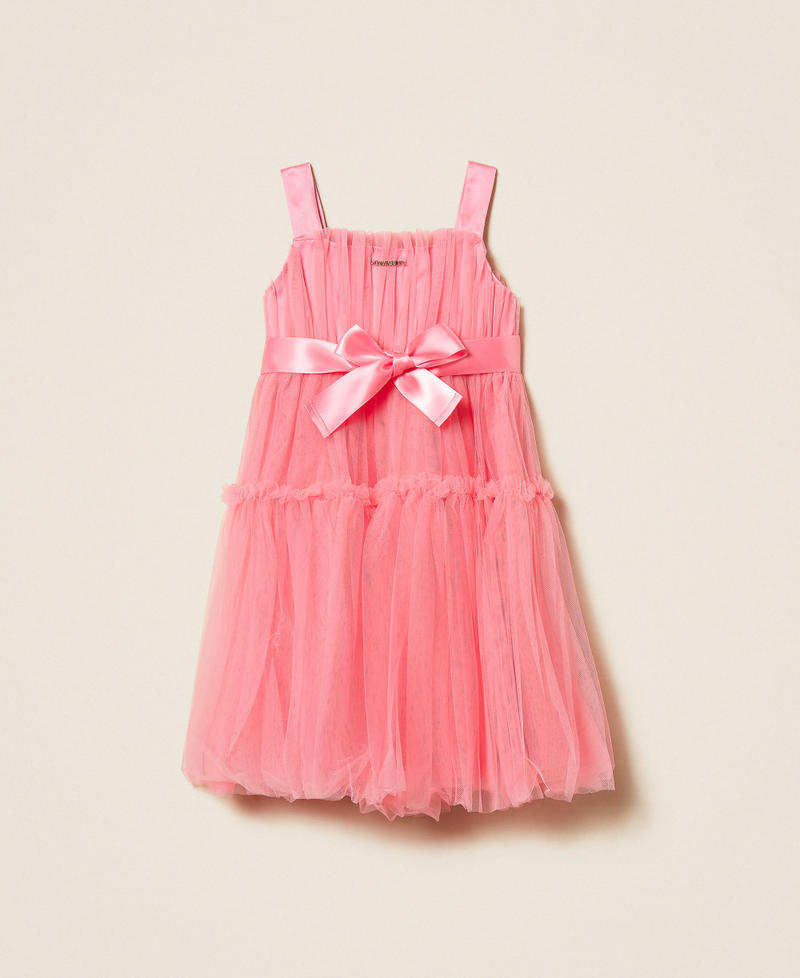 Girls' short tulle dress with belt "Sunrise" Pink Girl 261GB2131_07207_S1
