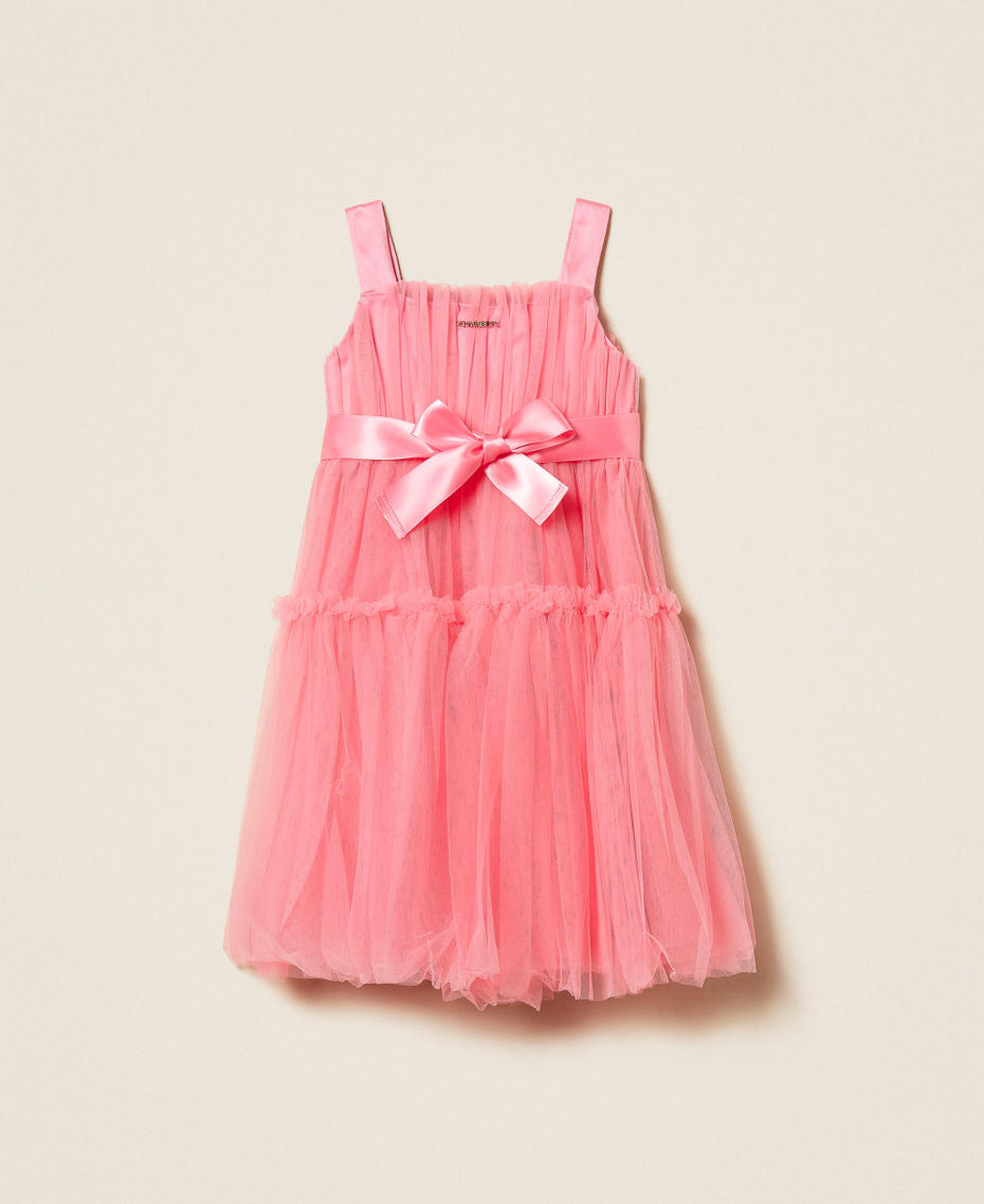 Girls' short tulle dress with belt "Sunrise" Pink Girl 261GB2131_07207_S1