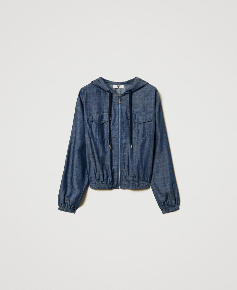 Felpa in chambray con zip Blue Denim Donna 251LL2DAA_12351_0S