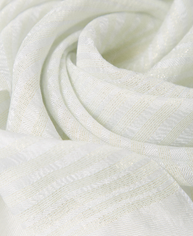 Sciarpa jacquard con lurex a righe