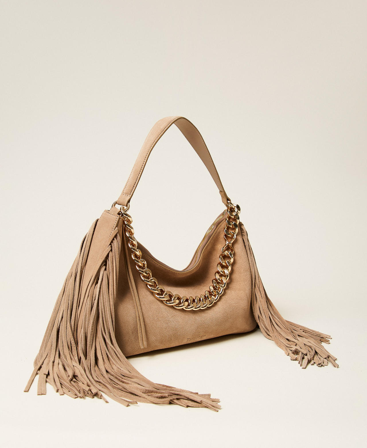'Liliane' medium suede bag Sand Woman 261TB7083_00017_02