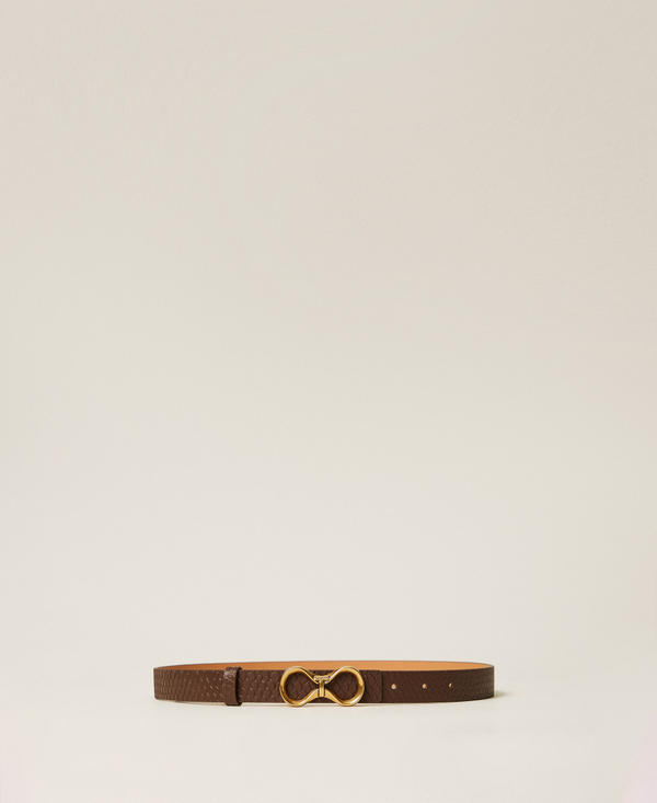 Cintur&oacute;n de piel con hebilla logotipo