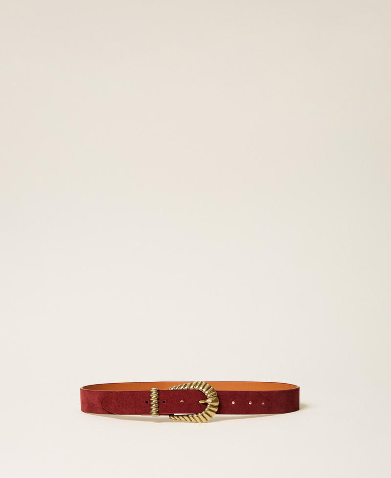 Suede belt Bordeaux Woman 262TO5291_00020_01