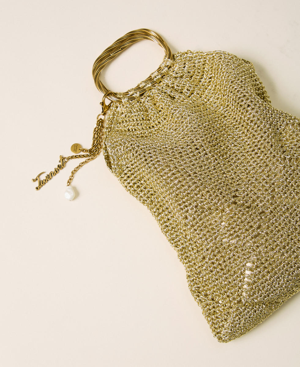Sac &agrave; main au crochet avec lurex Or Jaune Femme 262TB7330_10366_02