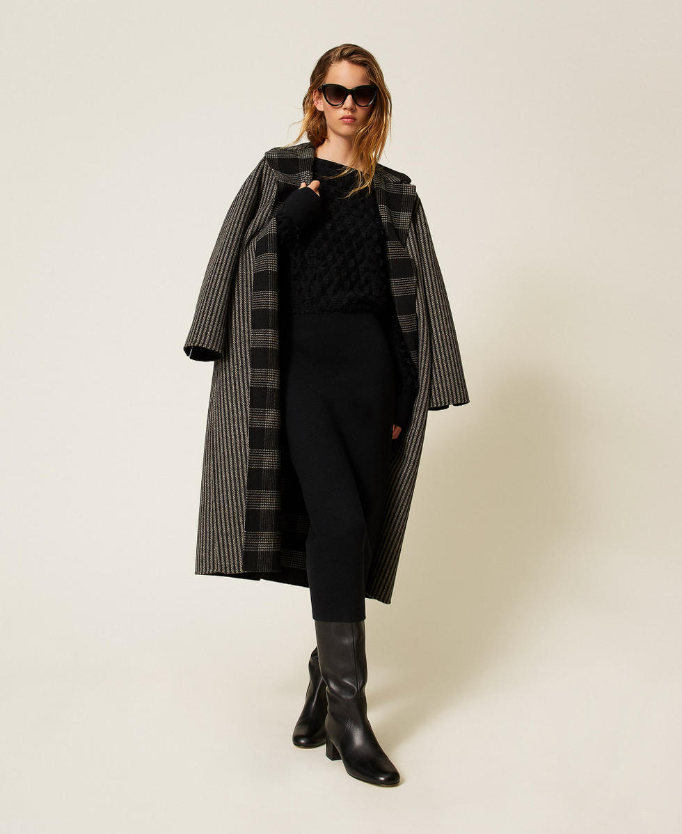 Robe midi avec franges Noir Femme 252AP3201_00006_T0