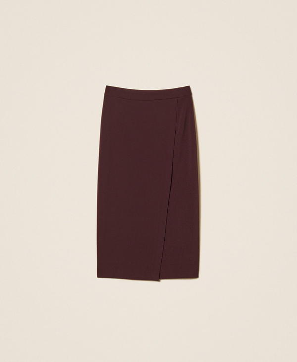 Wrap-around effect midi skirt
