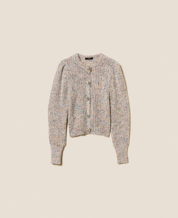 Multicolour cardigan with jewel buttons